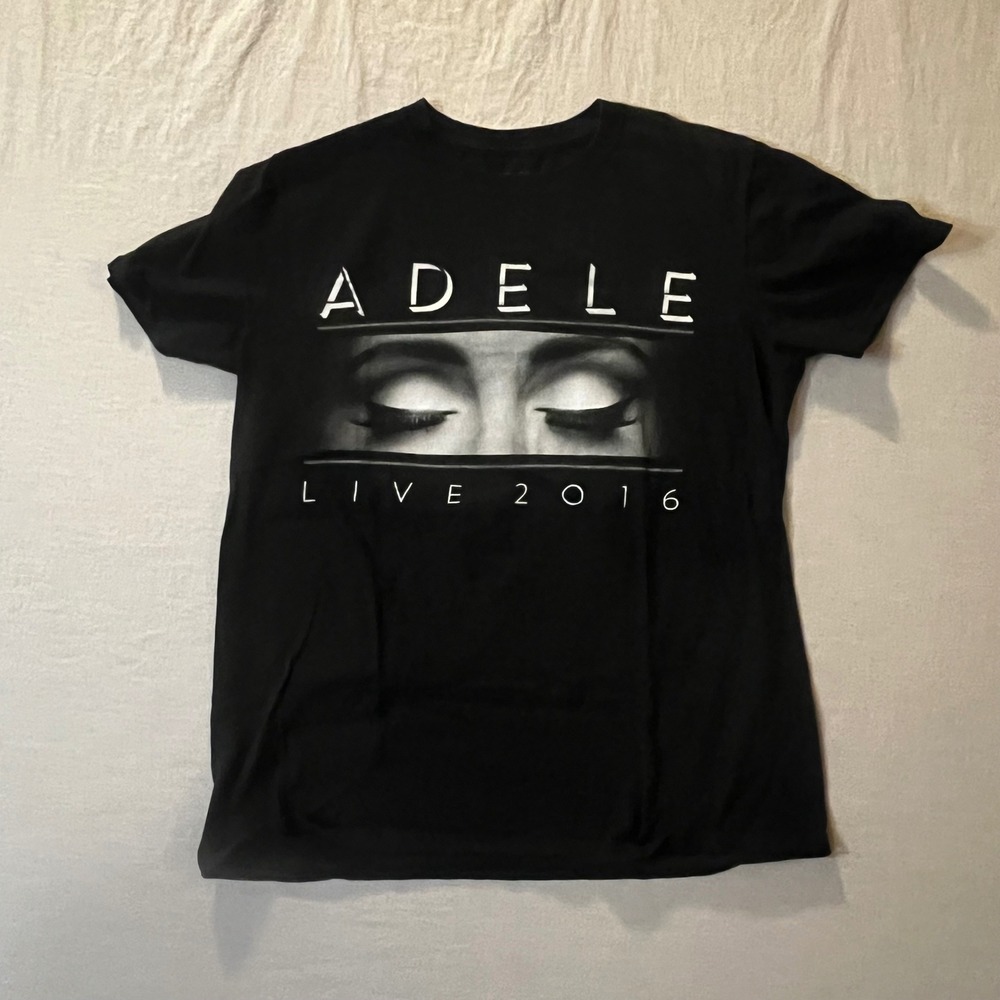 Adele Live 2016 Concert Tour Graphic T-Shirt Black Women's Size Medium